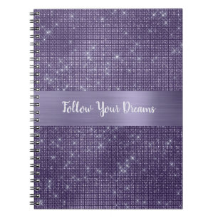 Paarse Glitter Persoonlijke Quote Notitieboek