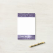 Paarse Glitter Persoonlijke Quote Post-it® Notes (Op bureau)