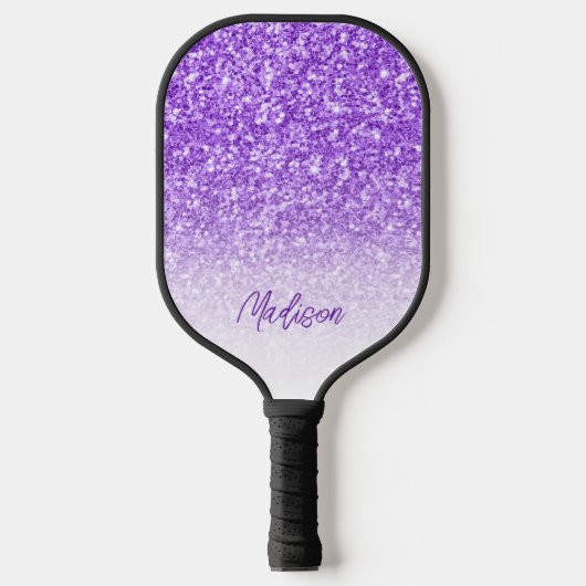 Paarse glitter pickleball paddle (Voorkant)