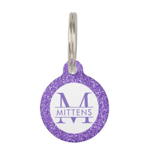 Paarse Glitter Pink Sparkle Girly Huisdierpenning