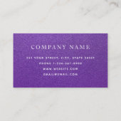 Paarse Glitter Professional Modern Visitekaartje (Achterkant)