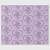 Paarse glitter romantische script Valentijnsdag Cadeaupapier (Vlak)