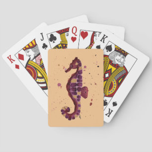 Paarse Glitter Seahorse-afspeelkaarten Pokerkaarten
