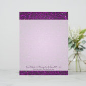 Paarse Glitter Sequin Disco Letterhead briefpapier Gepersonaliseerd Briefhoofd (Staand voorkant)
