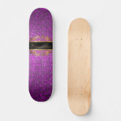Paarse Glitter Sequin Disco Old School Skateboard (Voorkant)