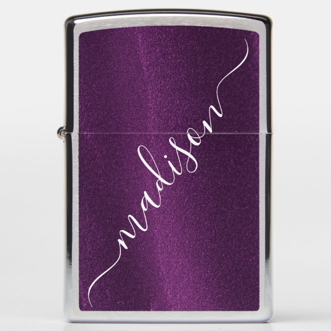 Paarse Glitter Shimmer Aangepaste Aangepaste Naam (Voorkant)