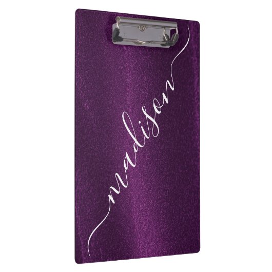 Paarse Glitter Shimmer Aangepaste Aangepaste Naam Klembord (Rechts)