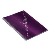 Paarse Glitter Shimmer Aangepaste Aangepaste Naam Notitieboek (Rechterzijde)