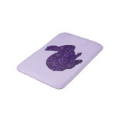 Paarse Glitter Silhouette Bunny Rabbit Bath Mat (Gekanteld)