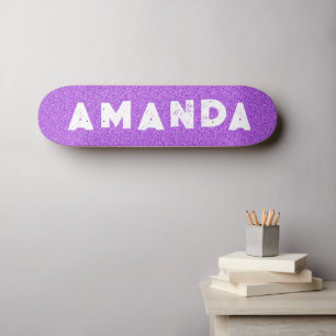 Paarse Glitter skateboard grunge gepersonaliseerde