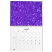 Paarse glitter Sparkle Custom Design Calendar Kalender (Mar 2026)