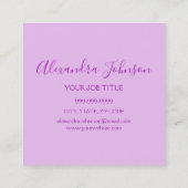 Paarse Glitter Sparkle Eyelash Extensions Vierkante Visitekaartje (Achterkant)