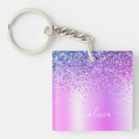 Paarse Glitter Sparkle Glam Metal Monogram Naam