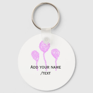 Paarse glitter sparkle textuur roze ballon sleutelhanger