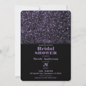 Paarse Glitter Sparkling Lights Vrijgezellenfeest Kaart (Voorkant)