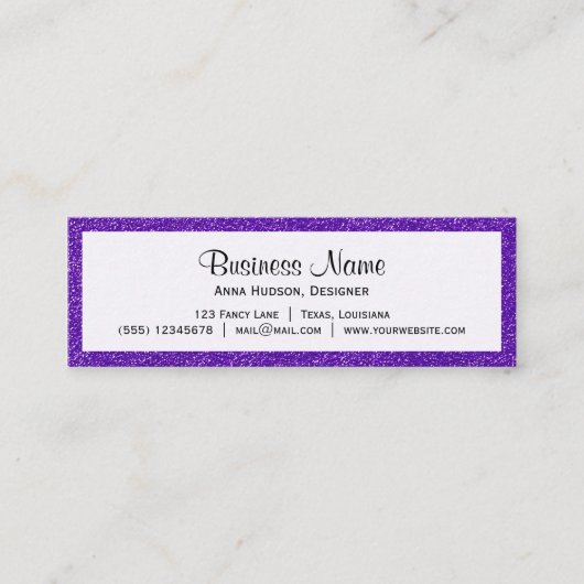 Paarse glitter, Sparkly, Glitter Background Mini Visitekaartje (Voorkant)