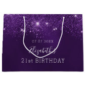 Paarse glitter sparters naam groot cadeauzakje (Voorkant)
