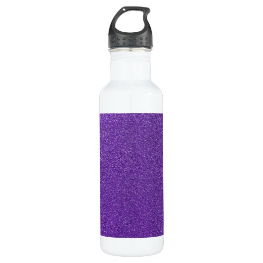 Paarse glitter, sprankeling, glitter achtergrond waterfles  (Voorkant)