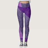 Paarse glitter stijl leggings