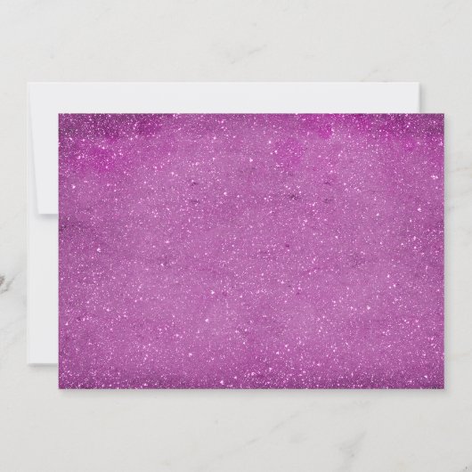 paarse glitter & string lichten vrijgezellenfeest kaart (Achterkant)