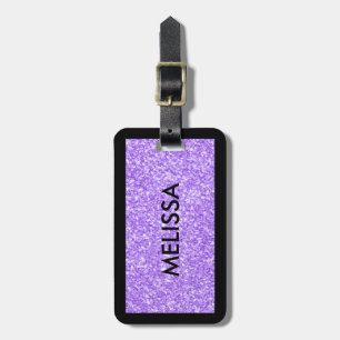 Paarse glitter textuur print bagagelabel