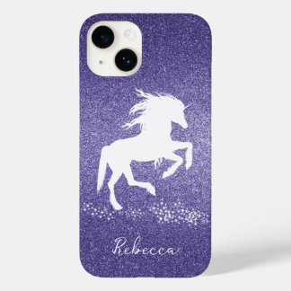 Paarse Glitter Unicorn Hoesje-Mate iPhone Case