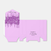 Paarse glitter van het feest druipt glamoureus bedankdoosjes (Uitgevouwen)
