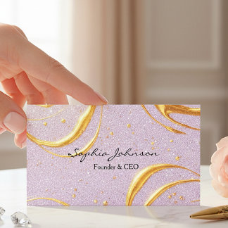 Paarse Glitter Visitekaartje
