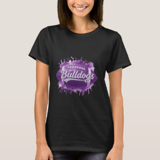 Paarse Glitter Voetbal – Bulldogs Team Spirit T-shirt