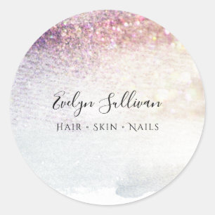 paarse glitter waterverf ronde sticker