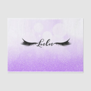 Paarse glitter wimpers oogwimpers tissuepapier