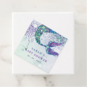 Paarse Glitter Zeemeermin Baby shower Bedankjes Labels (In situ)