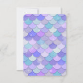Paarse Glitter Zeemeermin Onder het Zeeen Baby sho Bedankkaart (Achterkant)