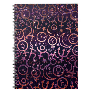 Paarse Glitterende Planetaire Universum Ruimte Pla Notitieboek