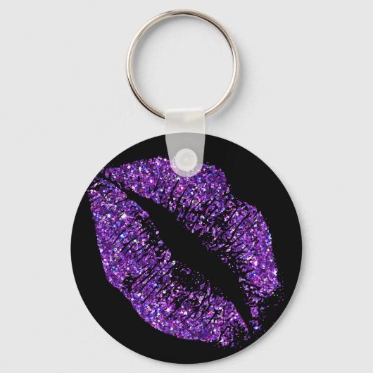 Paarse glitterliften sleutelhanger (Voorkant)