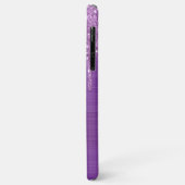 Paarse glitterschijven op maat Case-Mate iPhone case (Achterkant/links)