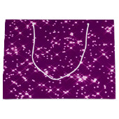 Paarse glittersterren groot cadeauzakje (Voorkant)