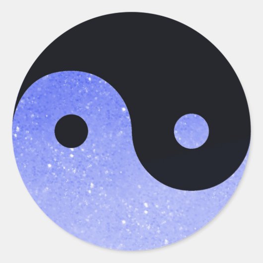 Paarse Glitz Look Yin Yang Stickers (Voorkant)