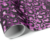 Paarse Glitz Luipaard Print Cadeaupapier (Rol Hoek)