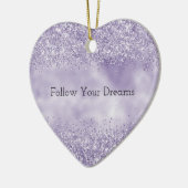 Paarse Glitzy Glitter Keramisch Ornament (Links)