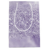 Paarse Glitzy Glitter Medium Cadeauzakje (Voorkant)