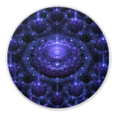 Paarse Glitzy Spheres Ceramic Knob. Keramische Knop (Voorkant)