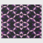 Paarse gloeiende zeshoek cadeaupapier (Vlak)