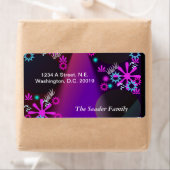 Paarse Glow gepersonaliseerd retouradres Etiket (Insitu)