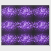 Paarse Glow Muzieknoten Patroon Wrapping Papier (Vlak)