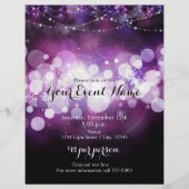 Paarse Glow Sparkle Lights Glam Party Event Flyer (Voorkant)