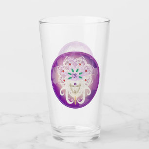 Paarse godin Meditation Om Zen Drink glas