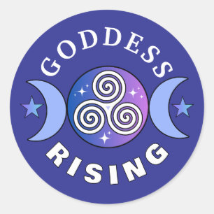 Paarse Godin Rijzende Ronde Sticker