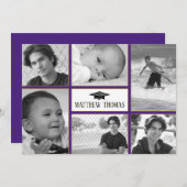 Paarse & Gold Afstuderen uitnodiging, Matte 5 x 7  Kaart (Voorkant / Achterkant)