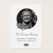 Paarse Gold Floral Funeral Prayer Kaart (Voorkant)